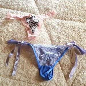 ●SOLD● Bundle tie side blue pink leopard panties